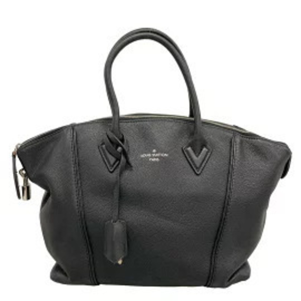 LOUIS VUITTON Lockit Handbag Noir Black Leather Cowhide